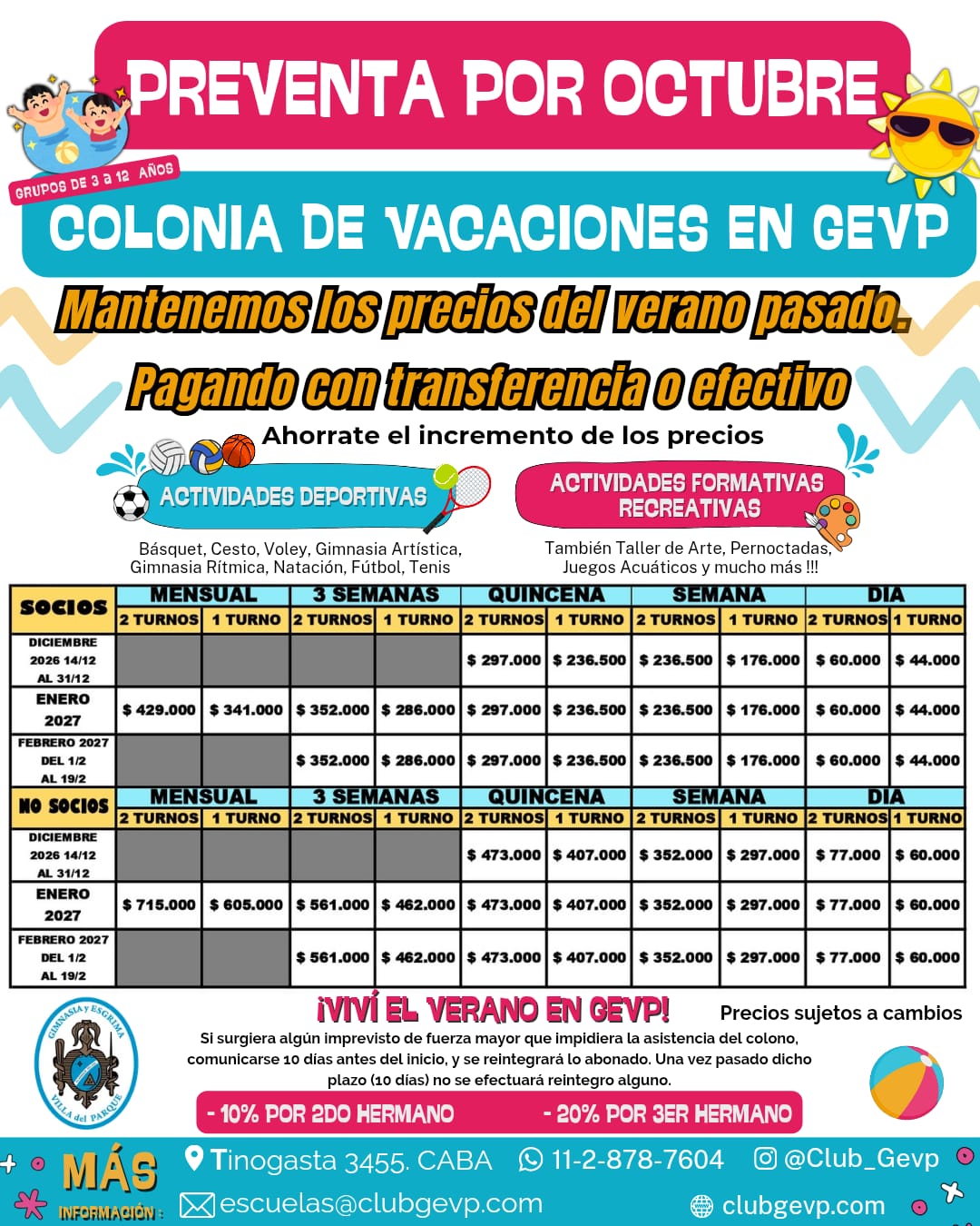COLONIA PROMO OCTUBRE 2026